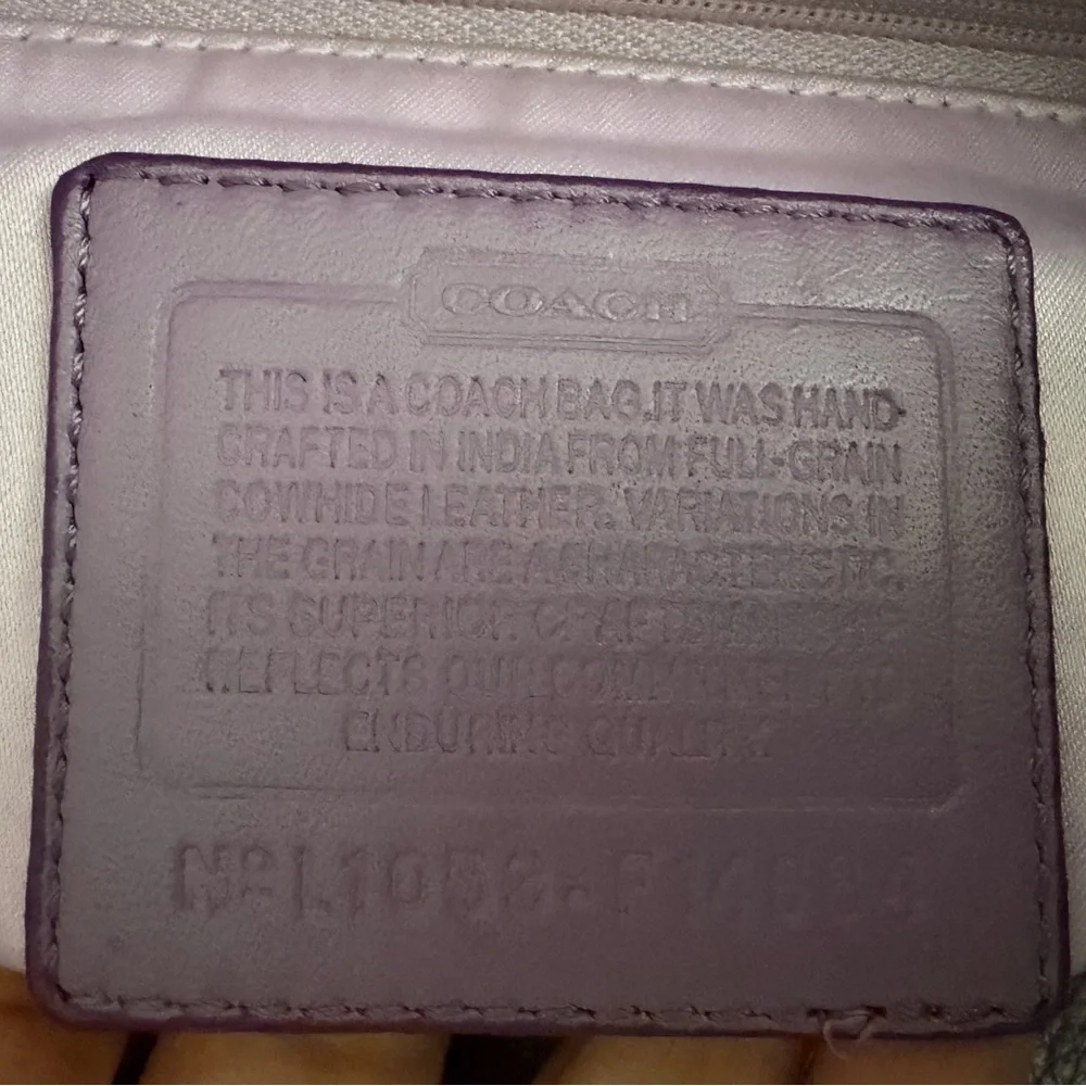 Coach Vintage Penelope lavender lilac pebbled tote bag